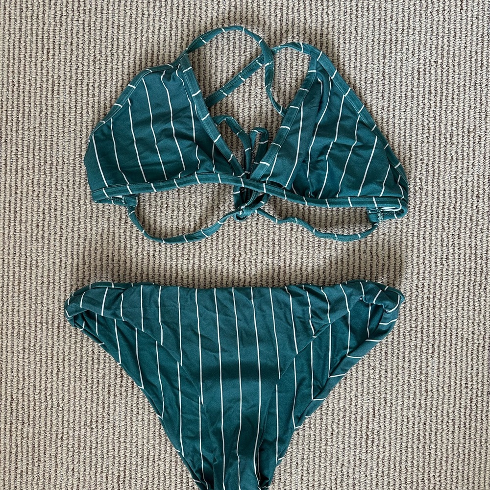 Striped Green Bikini Set